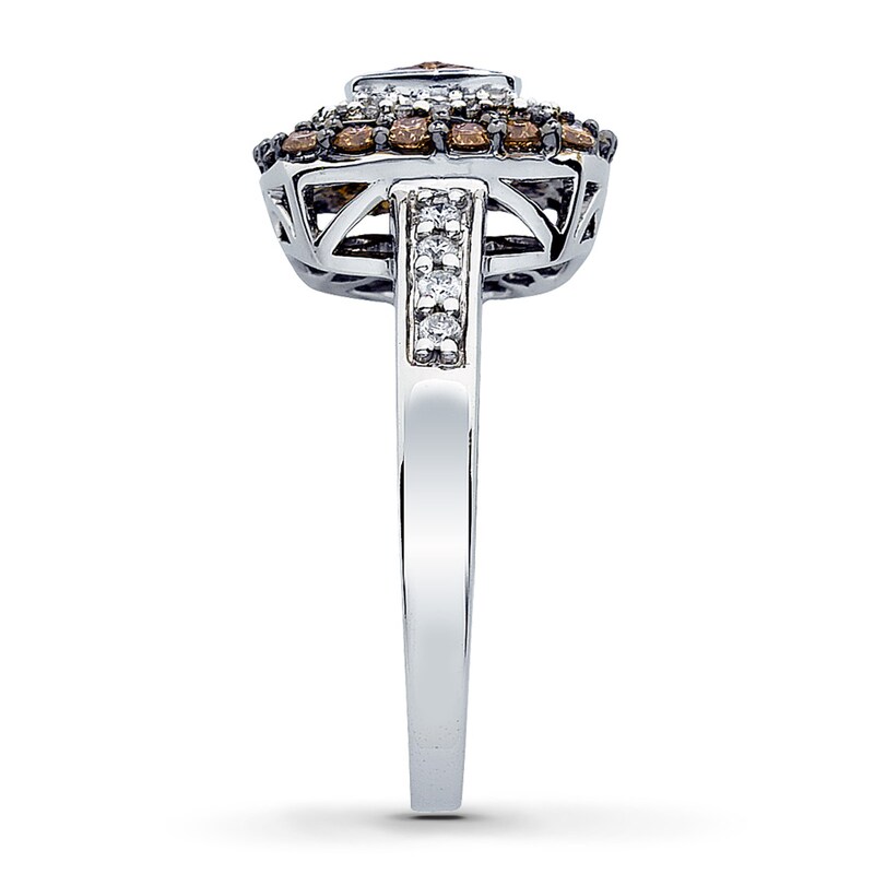 Previously Owned Brown & White Diamond Ring 3/4 ct tw 14K White Gold