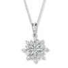 Thumbnail Image 1 of Previously Owned Diamond Snowflake Necklace 1/3 ct tw 14K White Gold