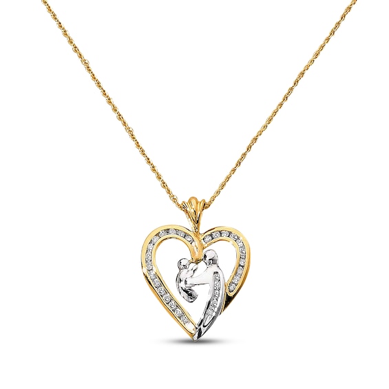 Previously Owned Mom Heart Necklace 1/4 ct tw Diamonds 10K Yellow Gold