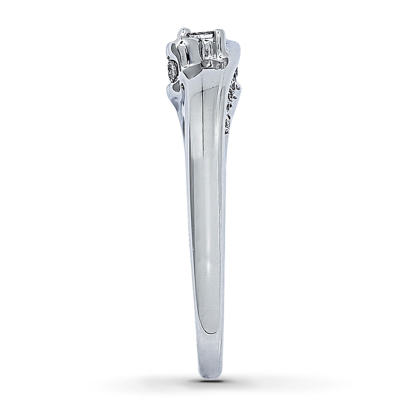 Main Image 3 of Previously Owned Diamond Promise Ring 1/5 ct tw Princess-cut 10K White Gold