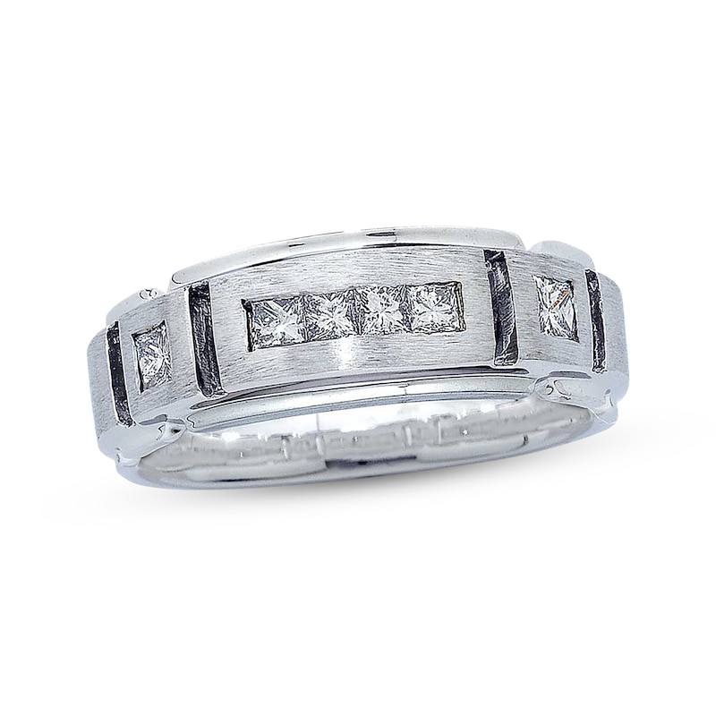 Main Image 1 of Previously Owned Men's Square-Cut Diamond Band 5/8 ct tw 14K White Gold
