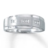 Thumbnail Image 1 of Previously Owned Men's Wedding Band 1/6 ct tw Square-cut Diamonds 10K White Gold