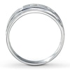 Thumbnail Image 1 of Previously Owned Men's Wedding Band 1/6 ct tw Square-cut Diamonds 10K White Gold