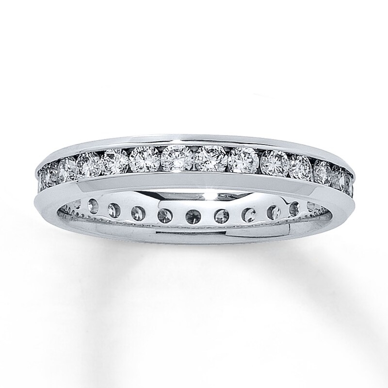 Main Image 1 of Previously Owned Diamond Anniversary Eternity Band 1 ct tw Round-cut 14K White Gold Size 6