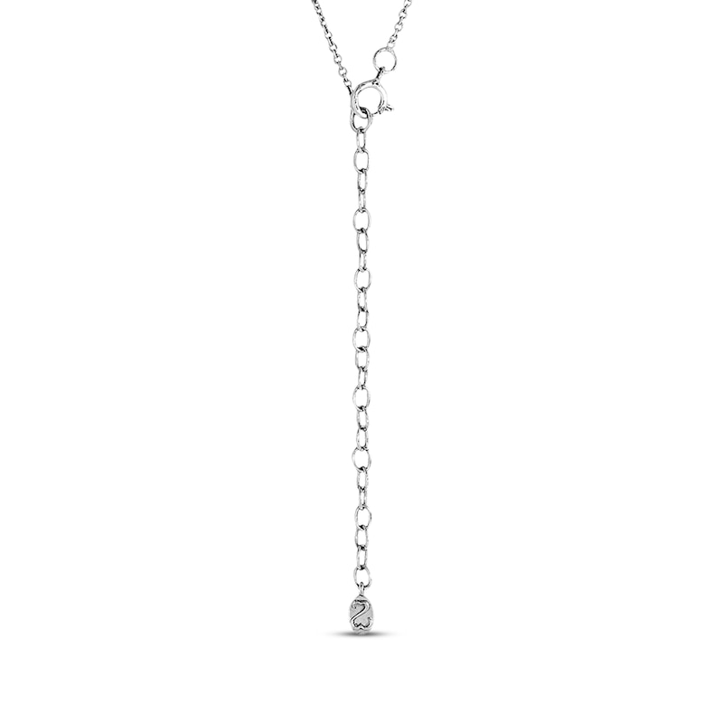 Main Image 4 of Previously Owned Open Hearts Diamond Necklace 1/10 ct tw Round-cut 14K White Gold 18&quot;
