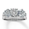 Thumbnail Image 4 of Previously Owned Enhancer Ring 1/2 cttw Round & Baguette Diamonds 14K White Gold
