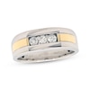 Thumbnail Image 1 of Previously Owned Men's Diamond Wedding Band 1/3 ct tw Round-cut 10K Two-Tone Gold