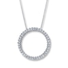 Previously Owned Diamond Circle Necklace 1/2 Carat tw 14K White Gold