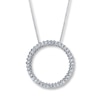 Thumbnail Image 1 of Previously Owned Diamond Circle Necklace 1/2 Carat tw 14K White Gold 18&quot;
