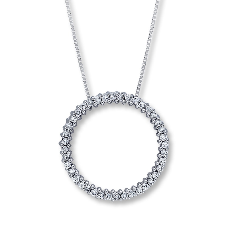 Previously Owned Diamond Circle Necklace 1/2 Carat tw 14K White Gold