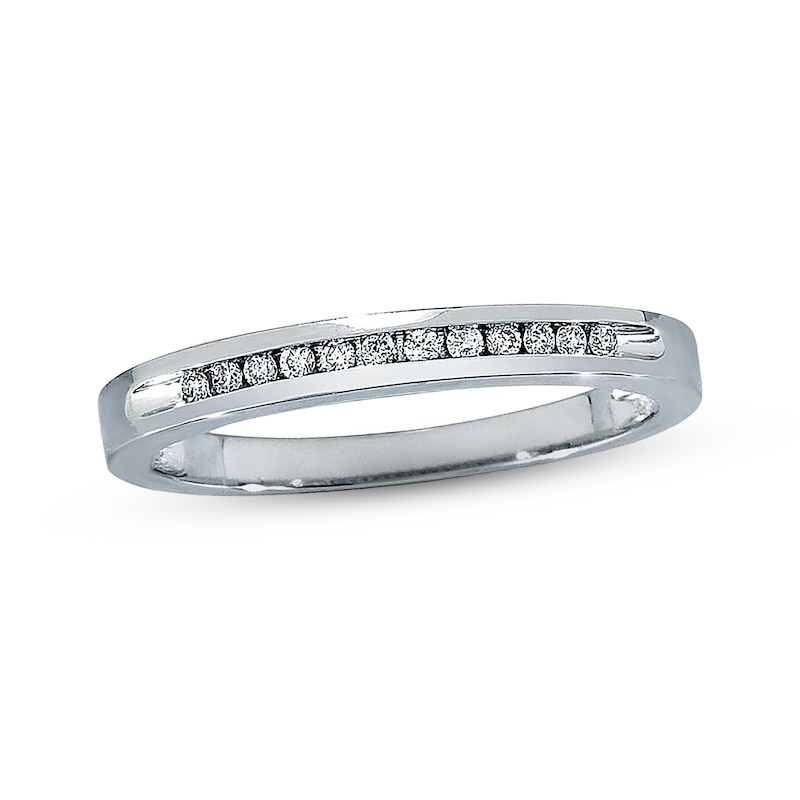 Previously Owned Diamond Anniversary Band 1/10 ct tw Round-cut 10K White Gold