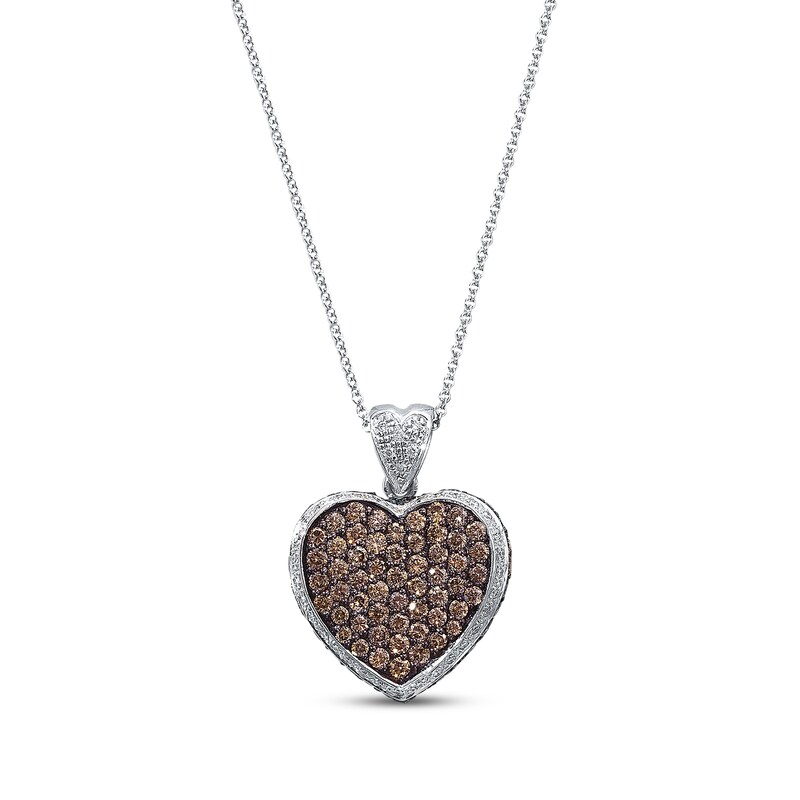 Main Image 1 of Previously Owned Le Vian Diamond Heart Necklace 1-3/4 cttw 14K Vanilla Gold 18&quot;