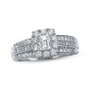 Thumbnail Image 0 of Previously Owned Diamond Engagement Ring 1 ct tw Emerald & Round-cut 14K White Gold