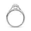 Thumbnail Image 1 of Previously Owned Diamond Engagement Ring 1 ct tw Emerald & Round-cut 14K White Gold
