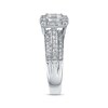 Thumbnail Image 2 of Previously Owned Diamond Engagement Ring 1 ct tw Emerald & Round-cut 14K White Gold