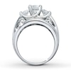 Thumbnail Image 2 of Previously Owned Diamond Engagement Ring 3 ct tw Round & Baguette-cut 14K White Gold