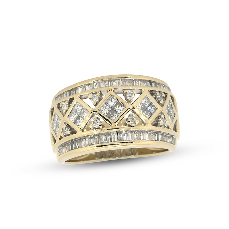 Previously Owned Diamond Ring 1 ct tw Princess, Baguette & Round-cut 14K Yellow Gold