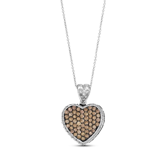 Previously Owned Le Vian Diamond Heart Necklace 1-3/4 ct tw 14K Vanilla Gold 18"