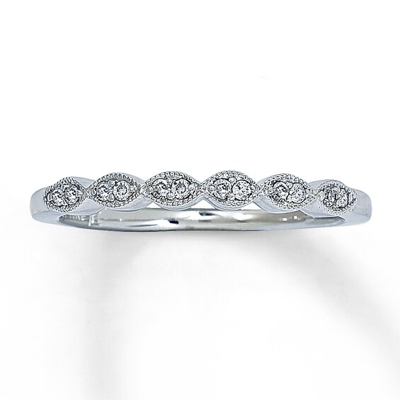 Previously Owned Diamond Anniversary Ring 1/10 ct tw Round-cut 14K White Gold