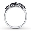 Thumbnail Image 1 of Previously Owned Black & White Diamond Ring 1/3 ct tw Baguette/Round 10K White Gold