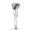 Thumbnail Image 2 of Previously Owned Black & White Diamond Ring 1/3 ct tw Baguette/Round 10K White Gold