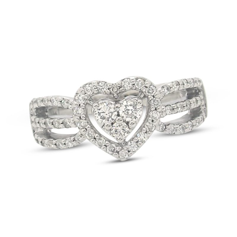 Previously Owned Diamond Heart Ring 1/2 ct tw Round-cut 14K White Gold