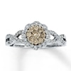 Thumbnail Image 0 of Previously Owned Brown & White Diamond Ring 1/2 ct tw 14K White Gold