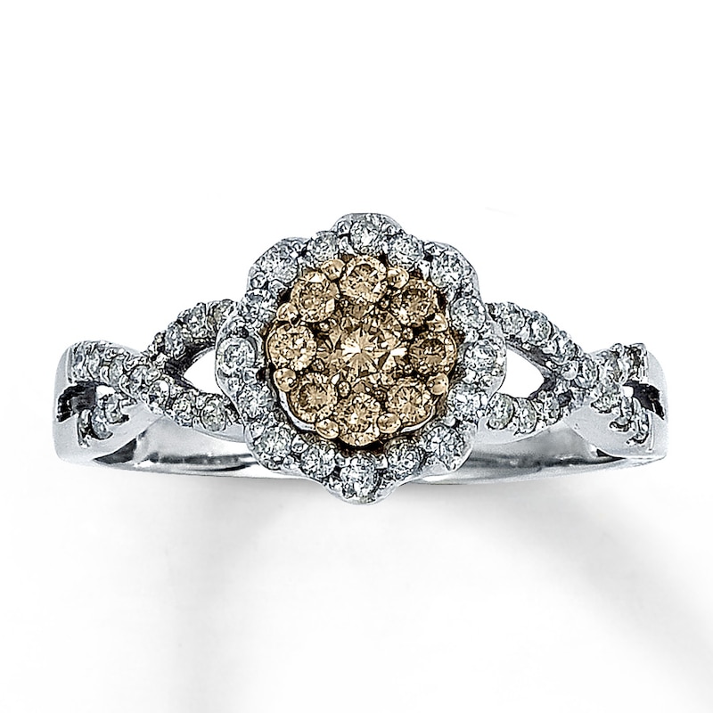 Previously Owned Brown & White Diamond Ring 1/2 ct tw 14K White Gold
