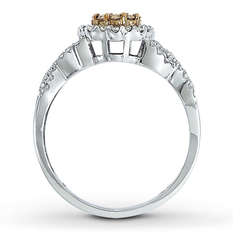 Previously Owned Brown & White Diamond Ring 1/2 ct tw 14K White Gold