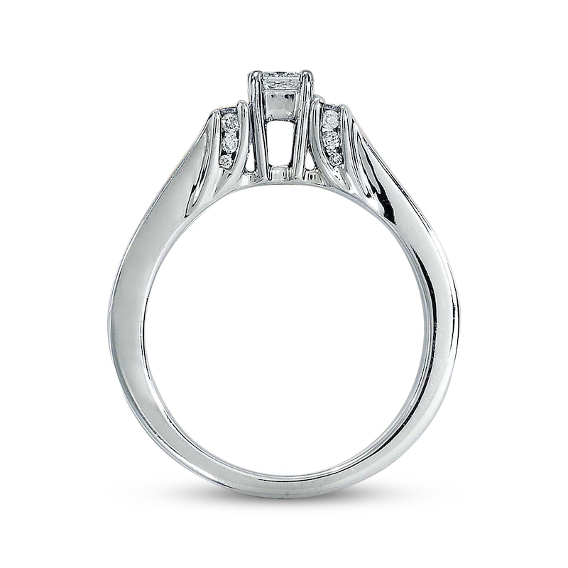 Main Image 2 of Previously Owned Diamond Engagement Ring 3/8 ct tw Princess & Round-cut 14K White Gold