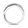 Thumbnail Image 2 of Previously Owned Brown & White Diamond Anniversary Band 1/2 ct tw Round-cut 14K White Gold