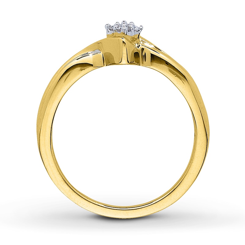 Main Image 2 of Previously Owned Diamond Promise Ring 1/10 ct tw Round-cut 10K Yellow Gold