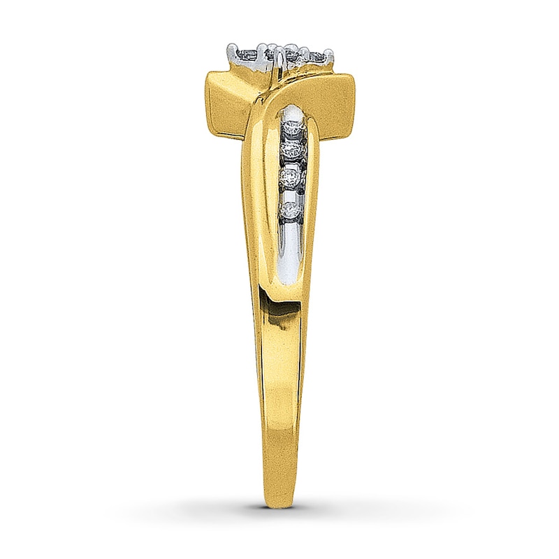 Main Image 3 of Previously Owned Diamond Promise Ring 1/10 ct tw Round-cut 10K Yellow Gold