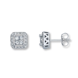 Previously Owned Diamond Earring 3/8 ct tw 14K White Gold