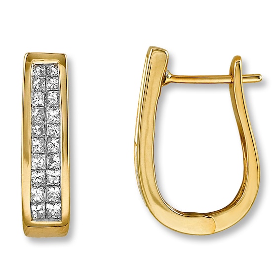 Previously Owned Diamond Hoop Earrings 1 ct tw 14K Yellow Gold