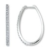 Previously Owned Diamond Hoop Earrings 1 ct tw Round-cut 14K White Gold