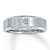 Thumbnail Image 0 of Previously Owned Men's Diamond Band 1/6 ct tw Square-cut 14K White Gold
