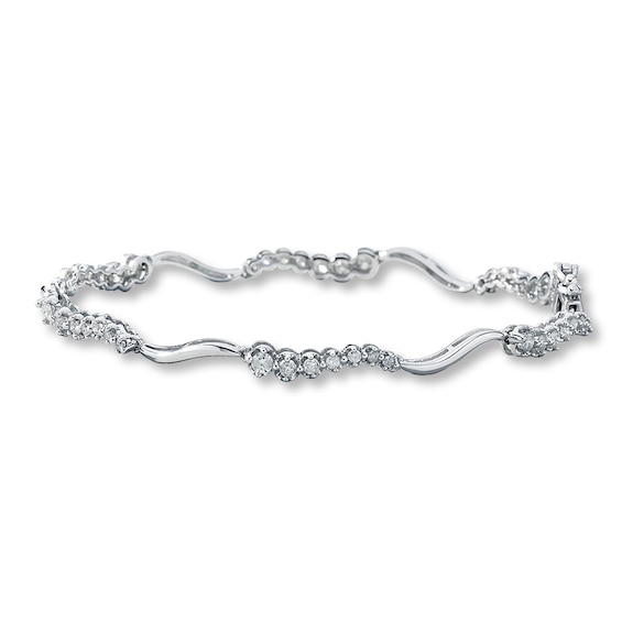 Previously Owned Diamond Journey Bracelet 1ct tw 10K White Gold 7.25"