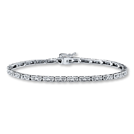 Previously Owned Diamond Bracelet 1/2 ct tw Round-cut 10K White Gold 7.25"