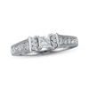 Thumbnail Image 1 of Previously Owned Diamond Engagement Ring 3/4 ct tw Princess & Round-cut 14K White Gold