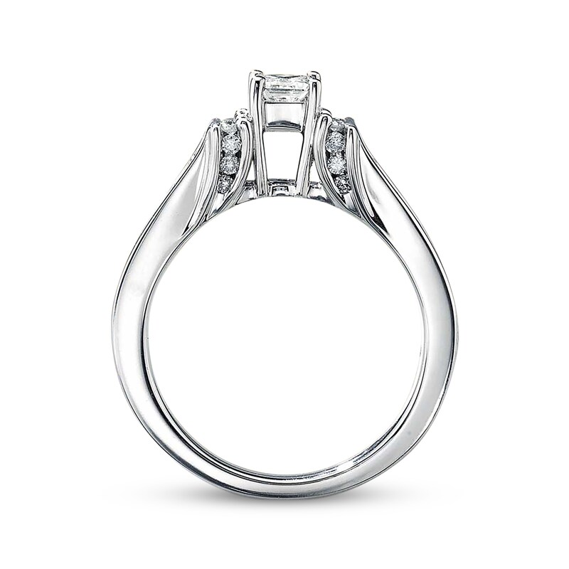 Main Image 2 of Previously Owned Diamond Engagement Ring 3/4 ct tw Princess & Round-cut 14K White Gold