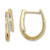 Thumbnail Image 1 of Previously Owned Diamond Hoop Earrings 1/4 ct tw 14K Yellow Gold
