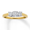 Previously Owned Three-Stone Diamond Ring 1/2 ct tw Round-cut 14K Yellow Gold