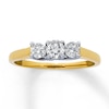 Thumbnail Image 1 of Previously Owned Three-Stone Diamond Ring 1/2 ct tw Round-cut 14K Yellow Gold