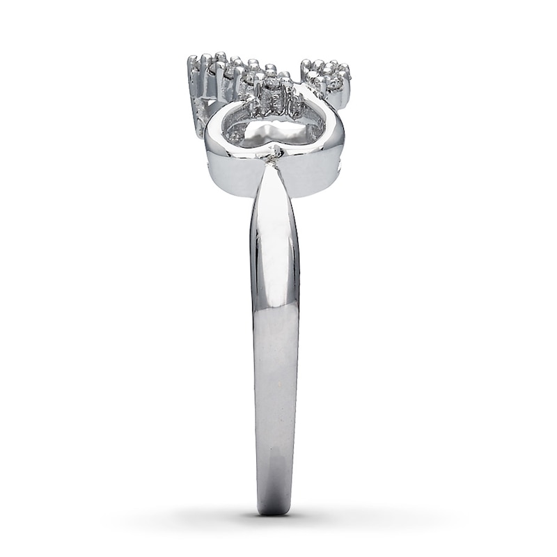 Main Image 2 of Previously Owned Diamond Heart Ring 1/10 ct tw 10K White Gold