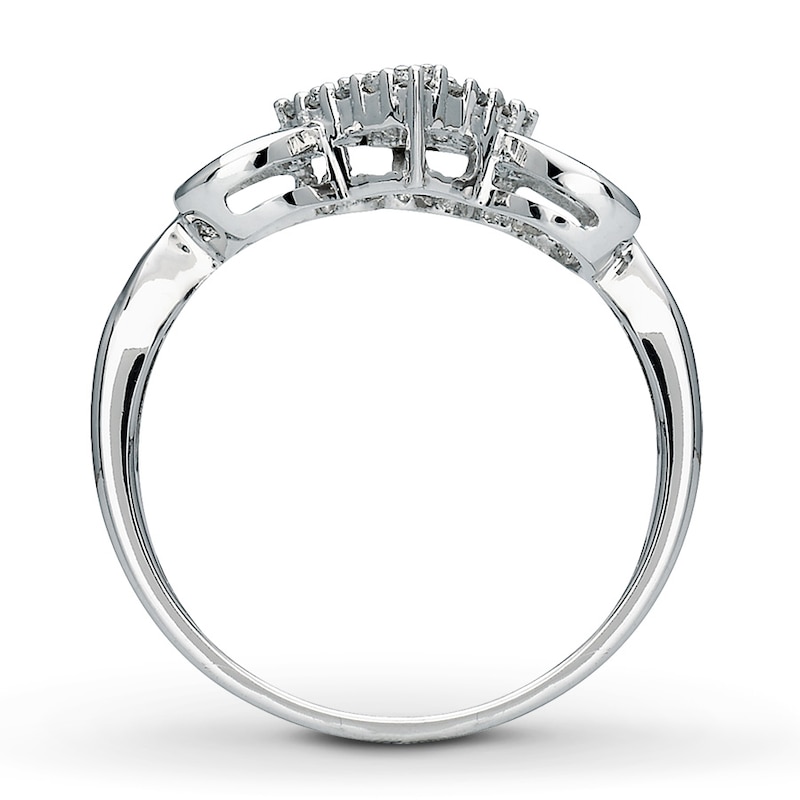 Main Image 3 of Previously Owned Diamond Heart Ring 1/10 ct tw 10K White Gold