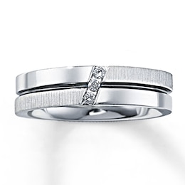 Previously Owned Men's Round-Cut Diamond Ring 10K White Gold