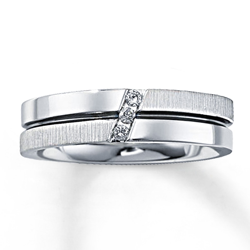 Main Image 1 of Previously Owned Men's Round-Cut Diamond Ring 10K White Gold