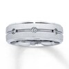 Thumbnail Image 0 of Previously Owned Men's Diamond Wedding Band 1/6 ct tw Round-cut 10K White Gold