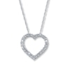 Thumbnail Image 1 of Previously Owned Diamond Heart Necklace 1/3 ct tw Round-Cut 10K White Gold 18&quot;